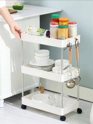 Carrello cucina 3 ripiani bianco