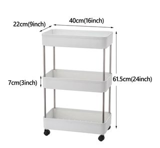 Carrello cucina 3 ripiani bianco