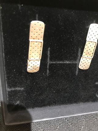 Pendientes originales Tiritas de plata
