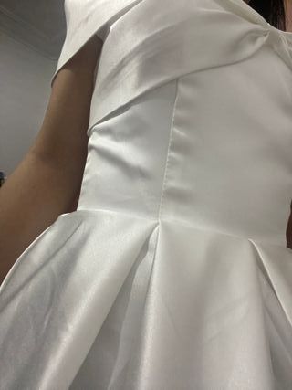Vestido novia satén blanco