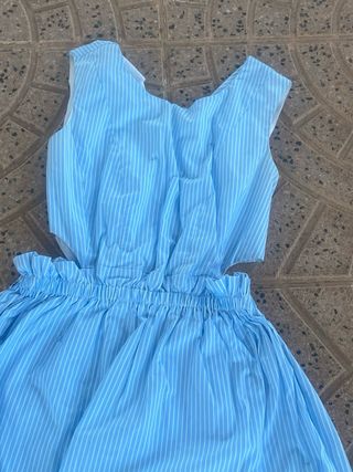 Vestido azul rayas - Talle único