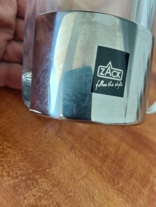 2 Vasos café 13,5cm. Acero-Cristal