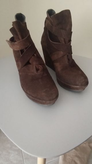 Botines ante marrón mujer - T39