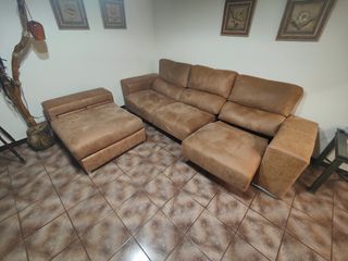 Sofá chaise longue marrón