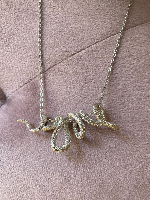 Collar serpiente plateada