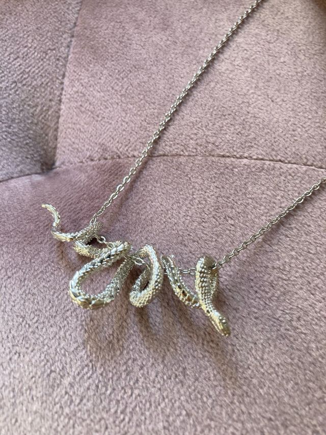 Collar serpiente plateada