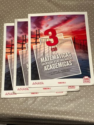 Libros matemáticas 3 trimestres 3 eso Anaya