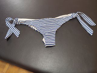 Braga bikini rayas azul-blanco talla : S