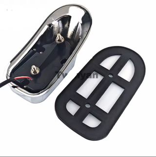 Luz trasera LED moto clásica cromada