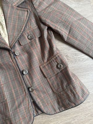 Americana cuadros beige-marrón