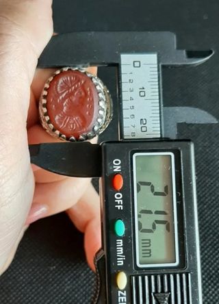 Anillo Sello Afgano Plata 925 Cornalina