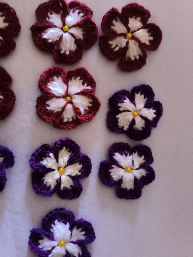 Flores de crochet - 10 unidades