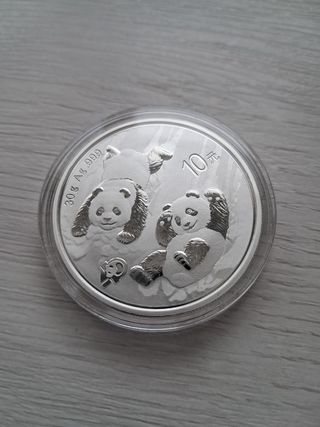 Moneda Plata Panda China 2022