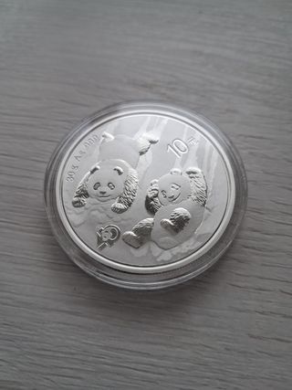 Moneda Plata Panda China 2022