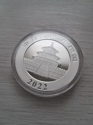 Moneda Plata Panda China 2022