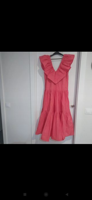 Vestido fiesta rosa - volantes