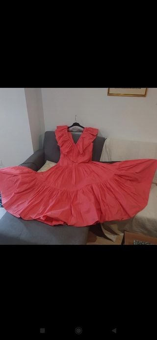 Vestido fiesta rosa - volantes