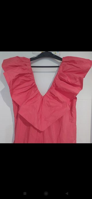 Vestido fiesta rosa - volantes