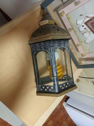 Farolillo metal dorado - Decoración