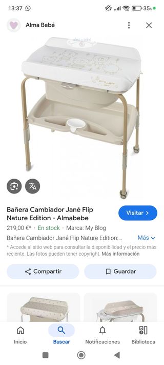 Cambiador sin bañera