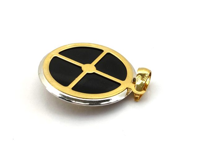 Colgante Oro 18K con Onix y Circonita