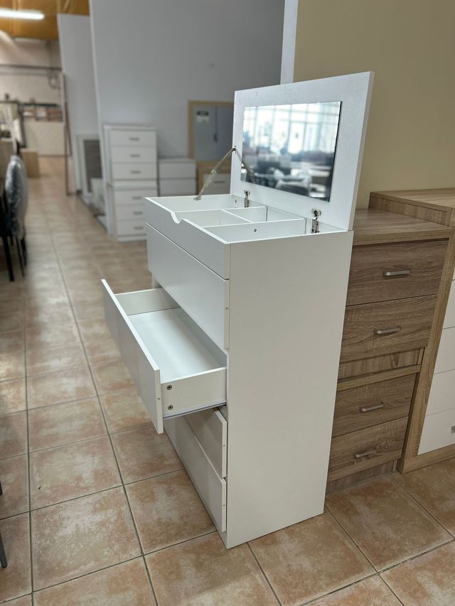 Cajonera blanca con espejo - Nueva