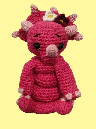 Dinosaurio amigurumi apilable de crochet