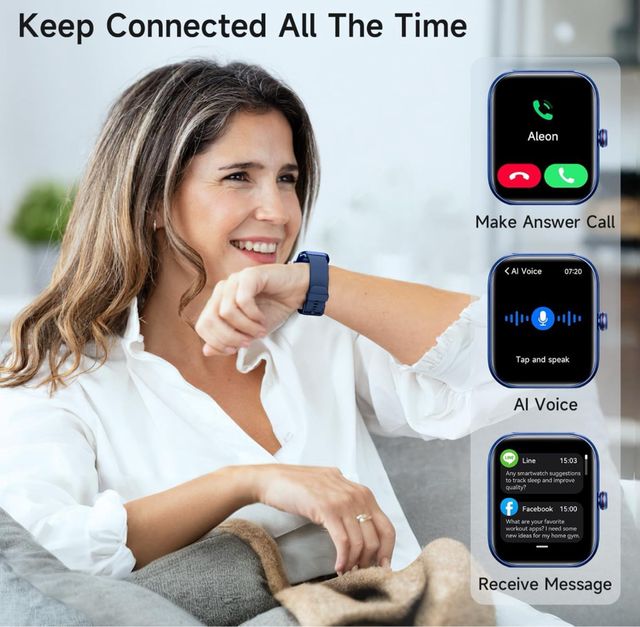 Reloj inteligente con ALEXA rosa/negro 1,91" NUEVO