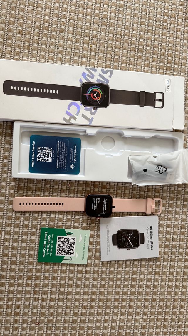 Reloj inteligente con ALEXA rosa/negro 1,91" NUEVO