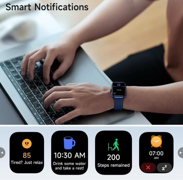 Reloj inteligente con ALEXA rosa/negro 1,91" NUEVO