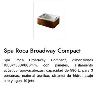 Roca Minipiscina Jacuzzi hidromasaje spa.