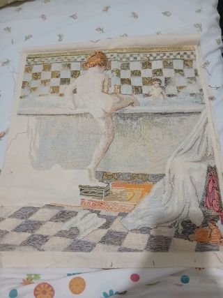 Punto de cruz: Baño antiguo