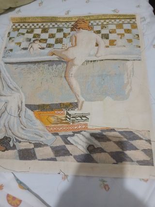 Punto de cruz: Baño antiguo