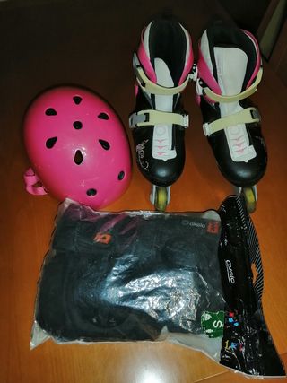 Patines Oxelo + casco y protecciones