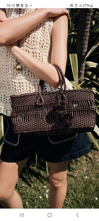 Bolso Zara - Marrón Trenzado