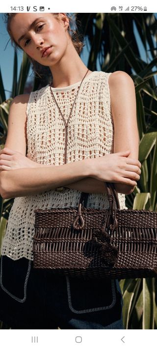 Bolso Zara - Marrón Trenzado