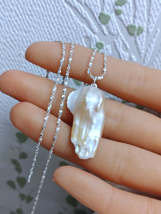 Collar Auténtica Perla Sur, Cultivada Plata 925