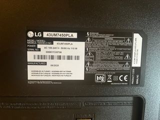 TV LG 42" pantalla rota mando incluido