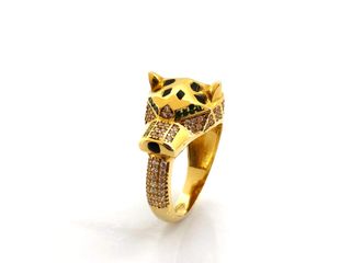 Anillo Oro 18K con Circonitas - Motivo Pantera