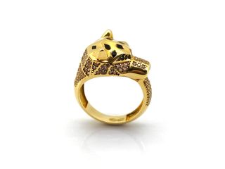 Anillo Oro 18K con Circonitas - Motivo Pantera