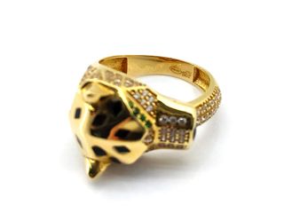 Anillo Oro 18K con Circonitas - Motivo Pantera