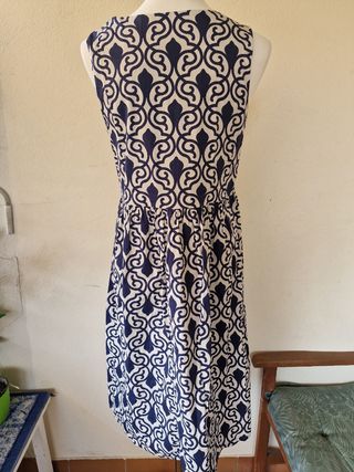 Vestito lungo blu & bianco