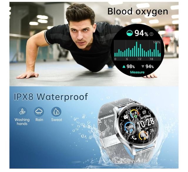 Reloj inteligente: fitness y llamadas 3 correas