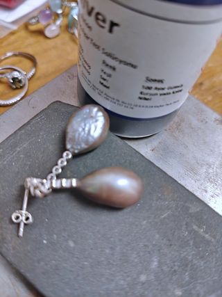 Pendientes Perlas Australianas Plata 925