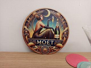 Cartel Metálico Vintage Moët Champagne nuevo