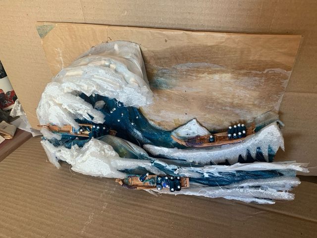 Arte reciclado - La gran ola de Kanagawa