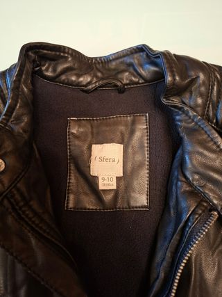 Chaqueta cuero niño negra Sfera
