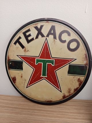 Cartel metálico Texaco vintage circular