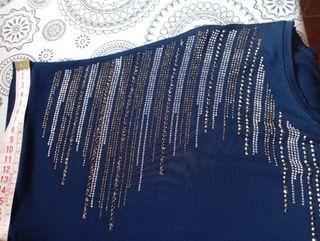 Blusón XL azul BOSKE pedrería