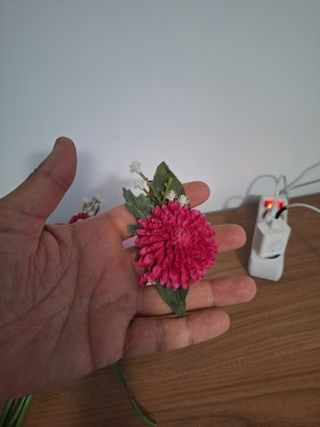 Ramo novia artificial rosa-rojo
